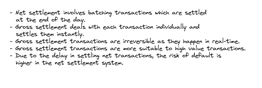 Net settlement v Gross settlement